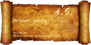 Artner Ipoly névjegykártya